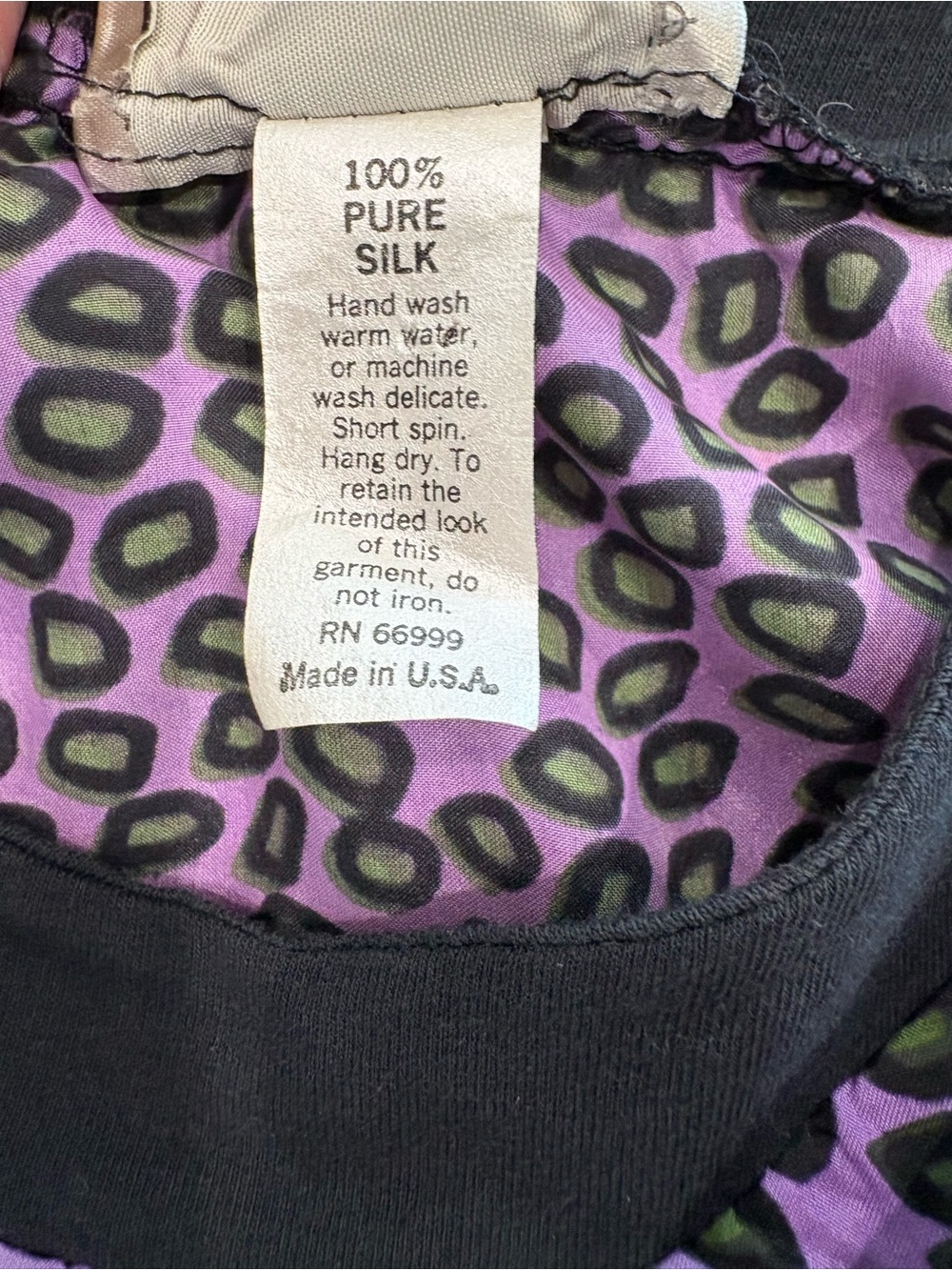 Vintage EXILE Bari Jay 100% Silk Purple Animal Print Goth Dolman Draped Dress M - Picture 3 of 12